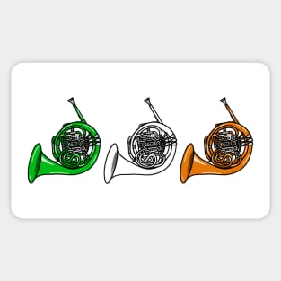 French Horn Irish Flag Brass Musician St Patrick's Day Sticker